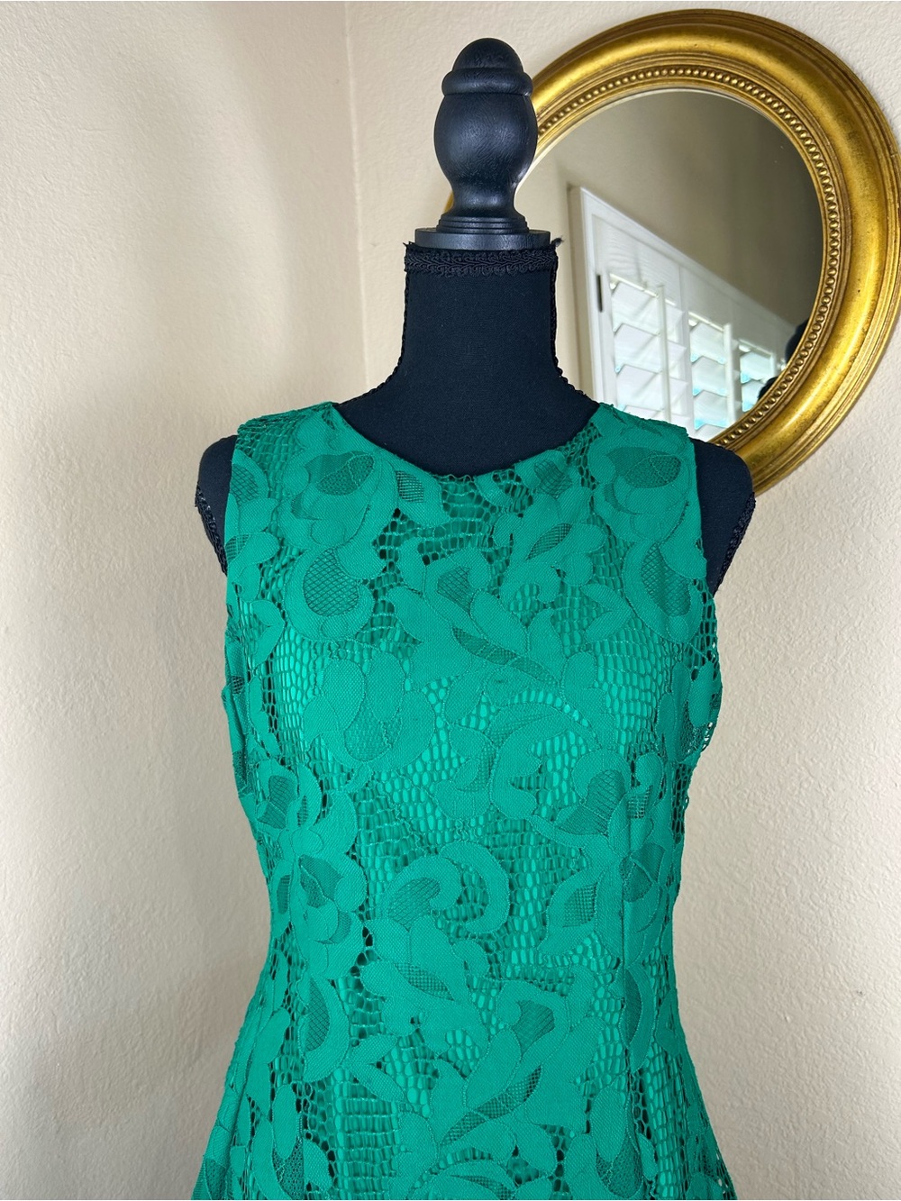 Green Lace Summer Date Night Or Garden Party Dress, Size 6